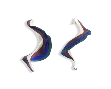 Earrings Taffeta Curly Blue