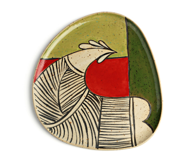 Red Rooster Ceramic Platter