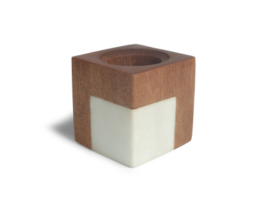 Candlestick made of Wood and Marble 6x6cm