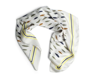Olive leaves silk scarf 68x68cm