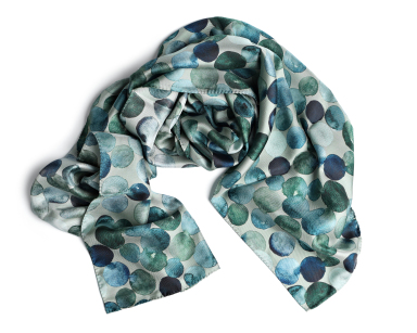 Waterdrops silk scarf 160x35cm