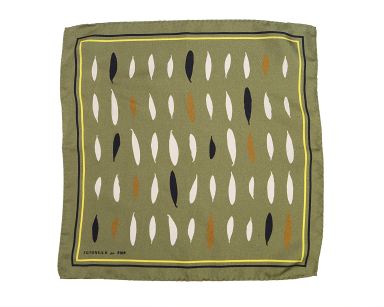 Μεταξωτό Μαντήλι Τσέπης Φύλλα Ελιάς 30x30εκ.