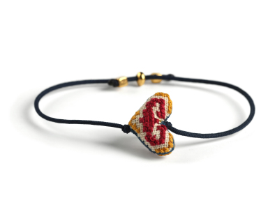 Embroidered Heart Bracelet