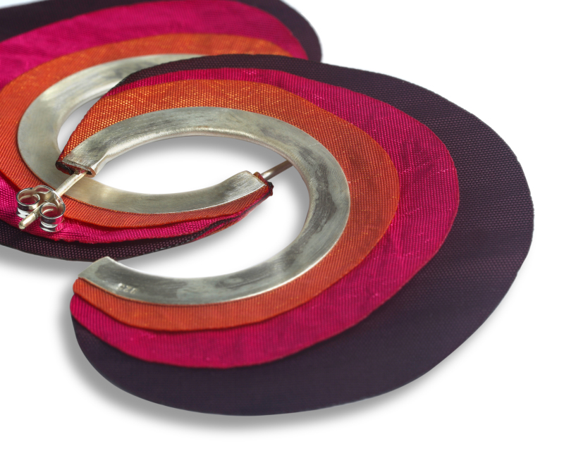 Earrings Taffeta Large Hoop Bordeaux 1