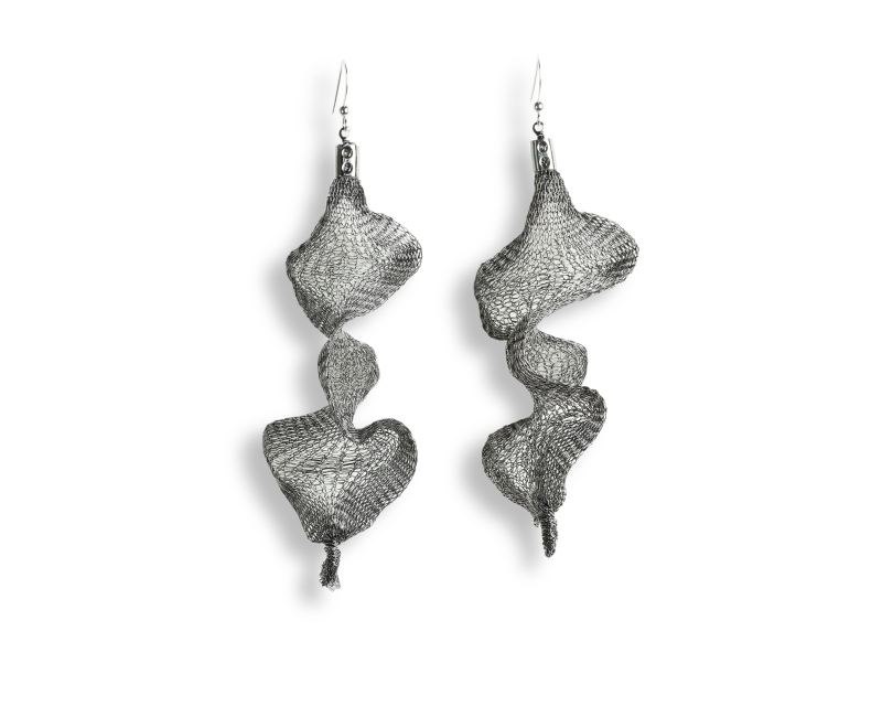 Wavy Earrings Grey