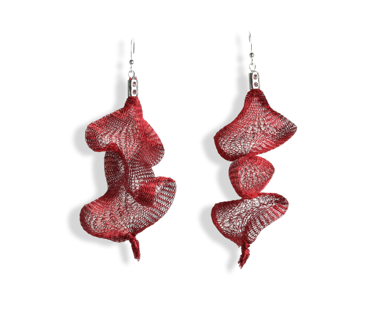 Wavy Earrings Red