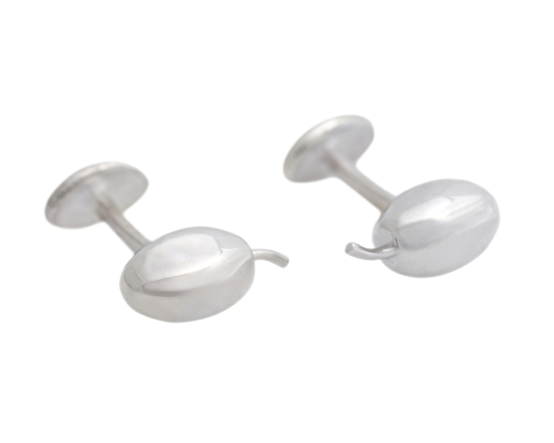 Silver Olive Cufflinks 1