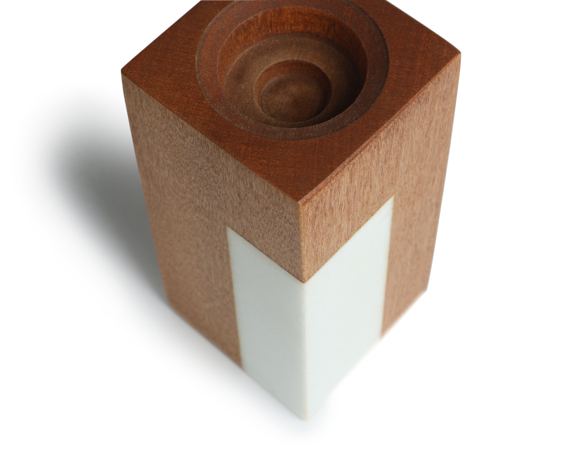 Κηροπήγιο από Ξύλο και Μάρμαρο 12,5x6εκ. 1