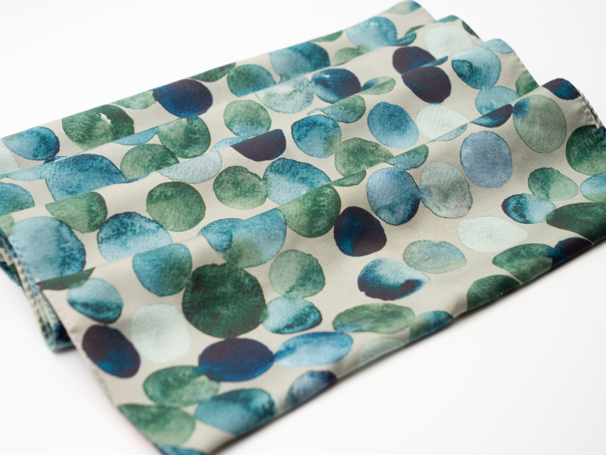 Μεταξωτό Μαντήλι Σταγόνες Νερού 160x35εκ. 3