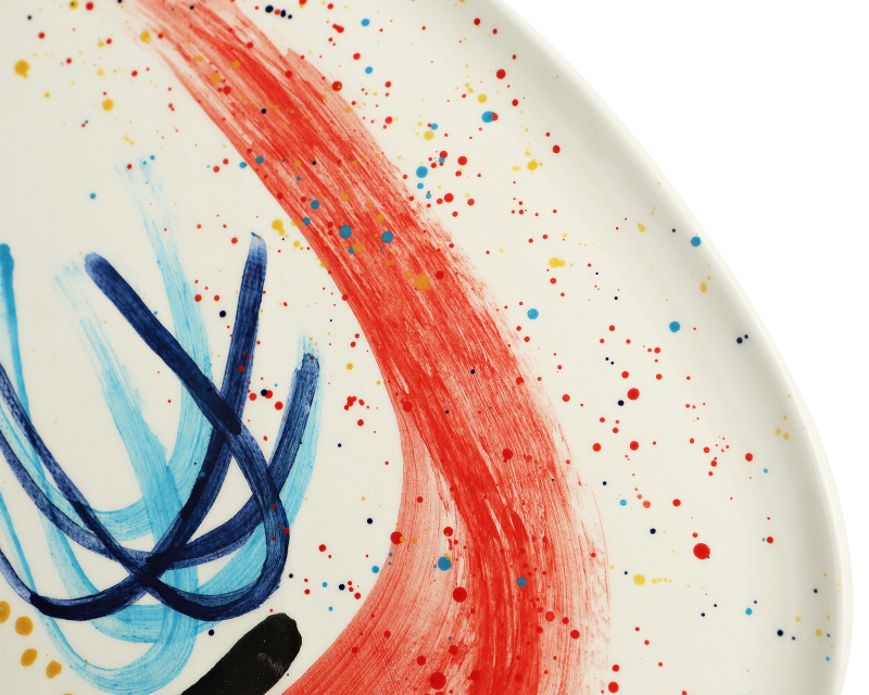 White Rooster Ceramic Platter 1