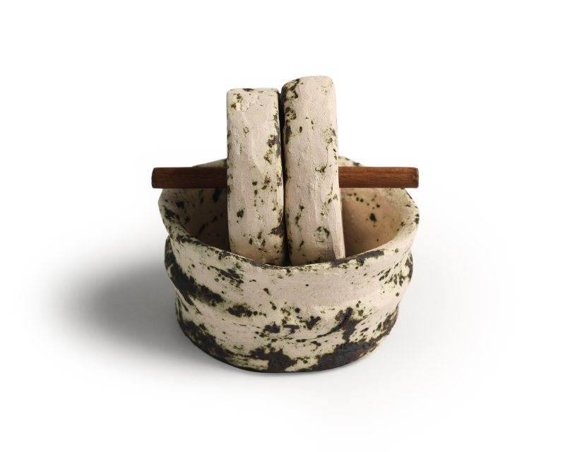 Χειροποίητος Κεραμικός Ελαιόμυλος Άσπρο 1