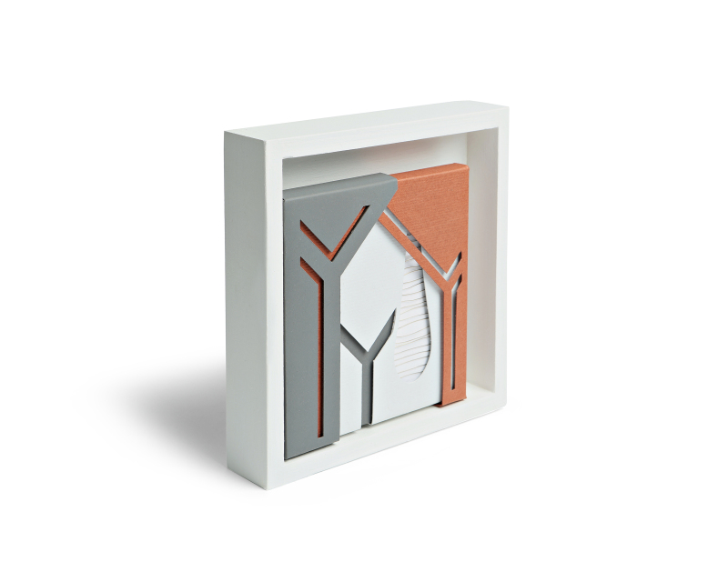 Κάδρο Δάκρυ Μαστιχόδεντρου - Λευκή κορνίζα 15x15εκ. 1