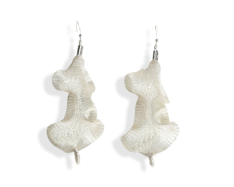 Wavy Earrings White