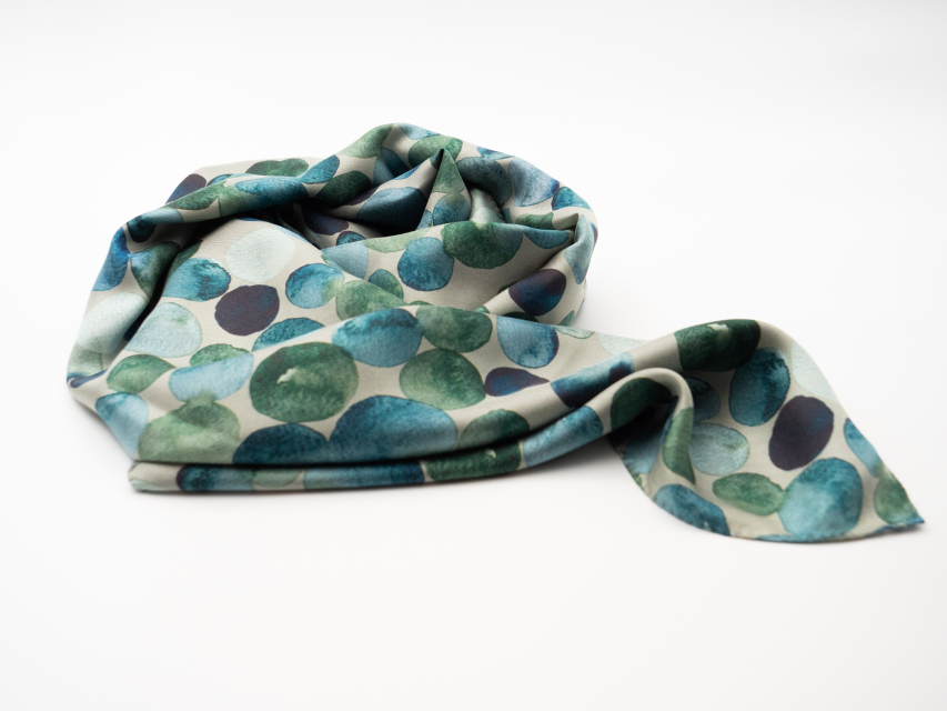 Μεταξωτό Μαντήλι Σταγόνες Νερού 160x35εκ. 2