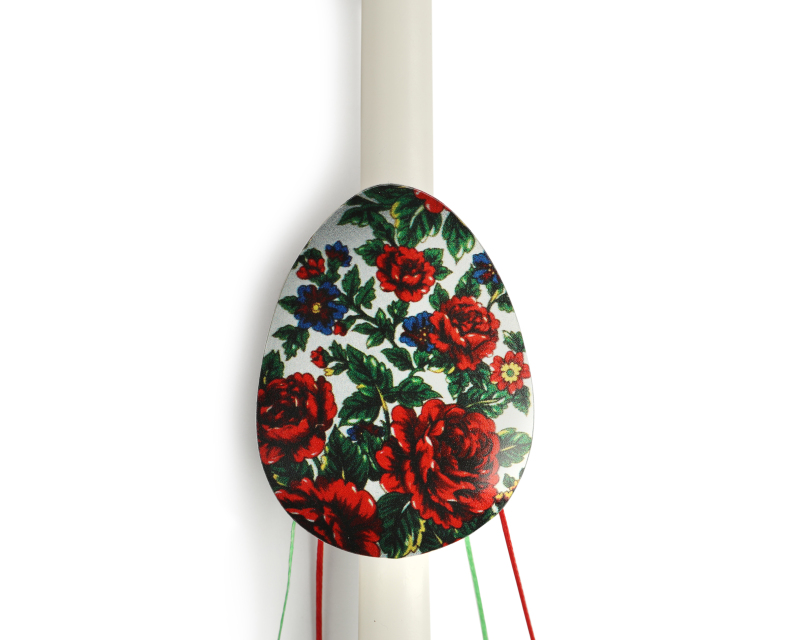 Λαμπάδα Μεταλλικό Αβγό Άσπρο 1