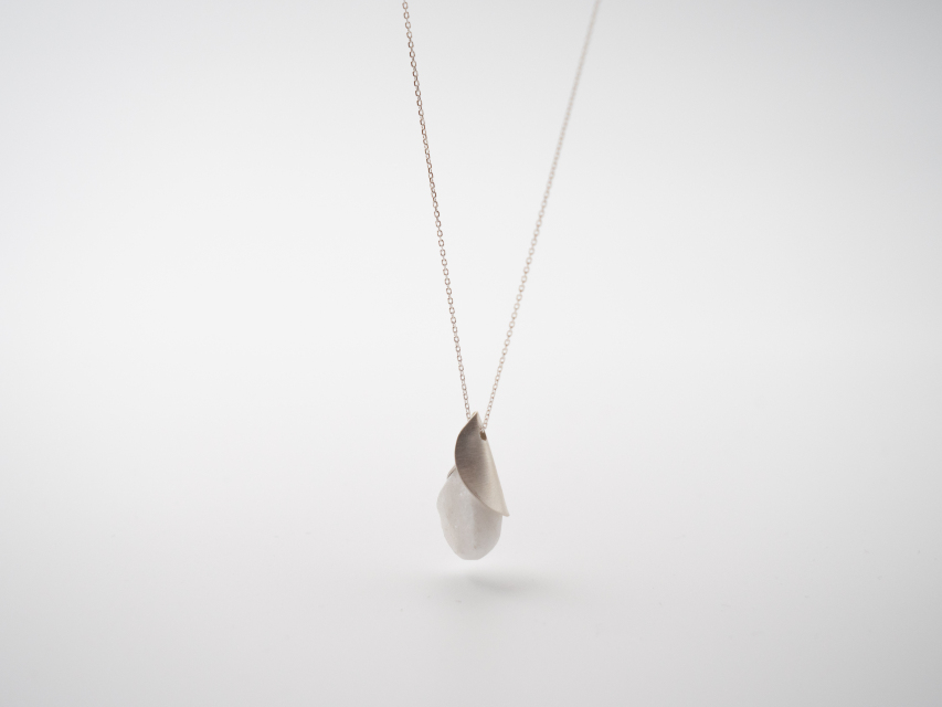 Pendant Silver and Marble with Chain 2