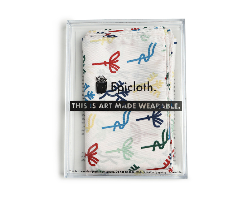 Linear B silk scarf 160x35cm 1