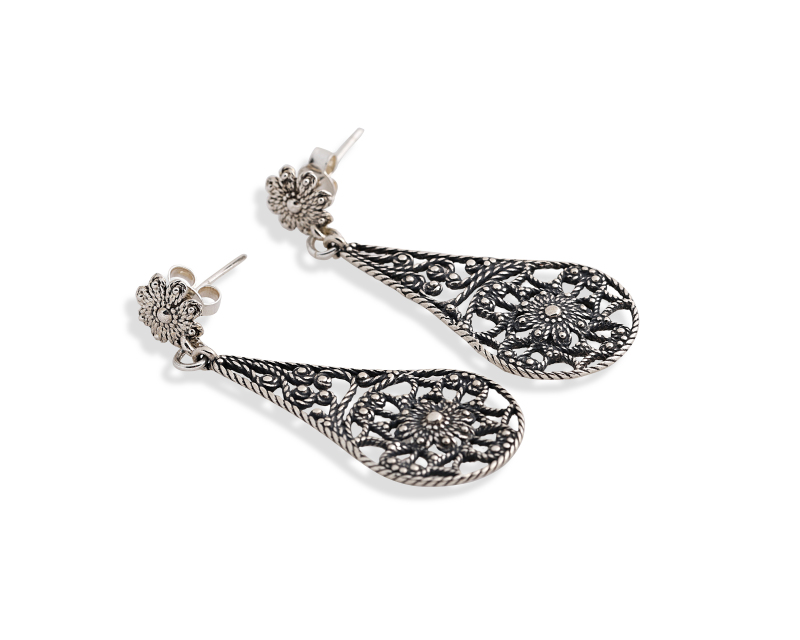 Earrings Silver Handmade With Filigree Technique 1