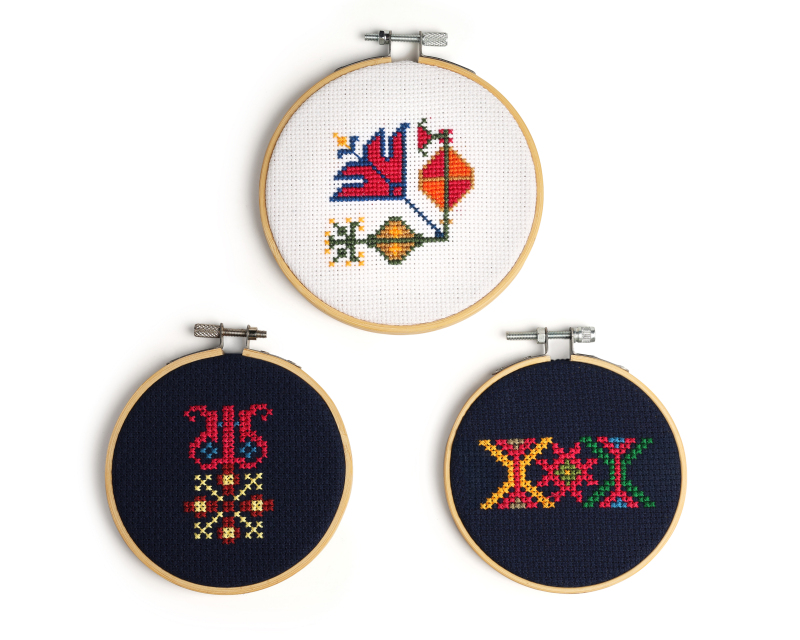 Handmade Embroidery Hoop with a Geometric Design from a Traditional Costume of Chios 1