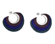 Earrings Taffeta Small Hoop Blue 0