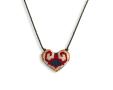 Embroidered Heart Pendant Red 0