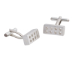 Silver Brick Cufflinks 1