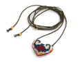 Embroidered Heart Pendant Blue 1