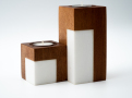 Candlestick made of Wood and Marble 6x6cm 3